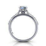 Emerald Cut Vintage Diamond Ring White Gold RV2 TF