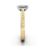 Emerald Cut Vintage Diamond Ring Yellow Gold RV2 SV Emerald Cut Vintage Diamond Ring Yellow Gold RV2 SV
