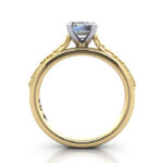 Emerald Cut Vintage Diamond Ring Yellow Gold RV2 TF Emerald Cut Vintage Diamond Ring Yellow Gold RV2 TF