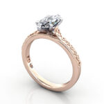 Marquise Cut Vintage Diamond Ring Rose Gold RV2 3D