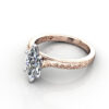 Marquise Cut Vintage Diamond Ring Rose Gold RV2 LF