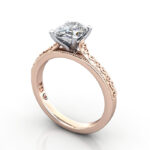 Oval Cut Vintage Diamond Ring Rose Gold RV2 3D Oval Cut Vintage Diamond Ring Rose Gold RV2 3D