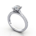 Oval Cut Vintage Diamond Ring White Gold RV2 3D