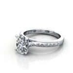 Oval Cut Vintage Diamond Ring White Gold RV2 LF