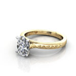 Oval Cut Vintage Diamond Ring Yellow Gold RV2 LF Oval Cut Vintage Diamond Ring Yellow Gold RV2 LF