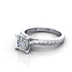 Princess Cut Vintage Diamond Ring White Gold RV2 LF Princess Cut Vintage Diamond Ring White Gold RV2 LF