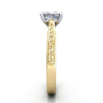 Princess Cut Vintage Diamond Ring Yellow Gold RV2 SV