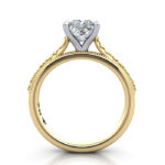 Princess Cut Vintage Diamond Ring Yellow Gold RV2 TF