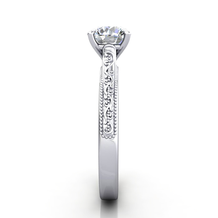 Round Brilliant Vintage Diamond Ring Platinum RV2 SV