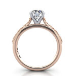 Round Brilliant Vintage Diamond Ring Rose Gold RV2 TF