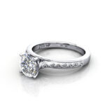 Round Brilliant Vintage Diamond Ring White Gold RV2 LF
