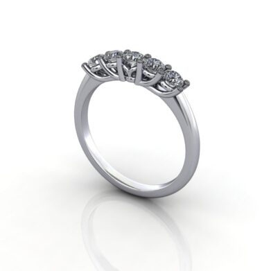 Round Brilliant Anniversary Diamond Ring Platinum RA1 3D