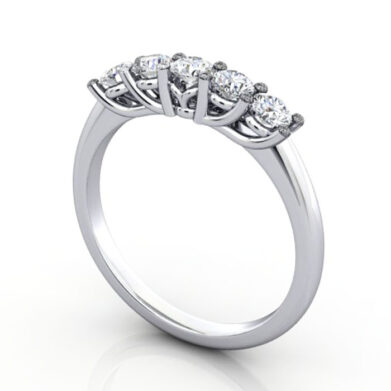 Thumb Round Brilliant Anniversary Diamond Ring Platinum RA1 3D