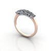 Round Brilliant Anniversary Diamond Ring Rose Gold RA1 3D