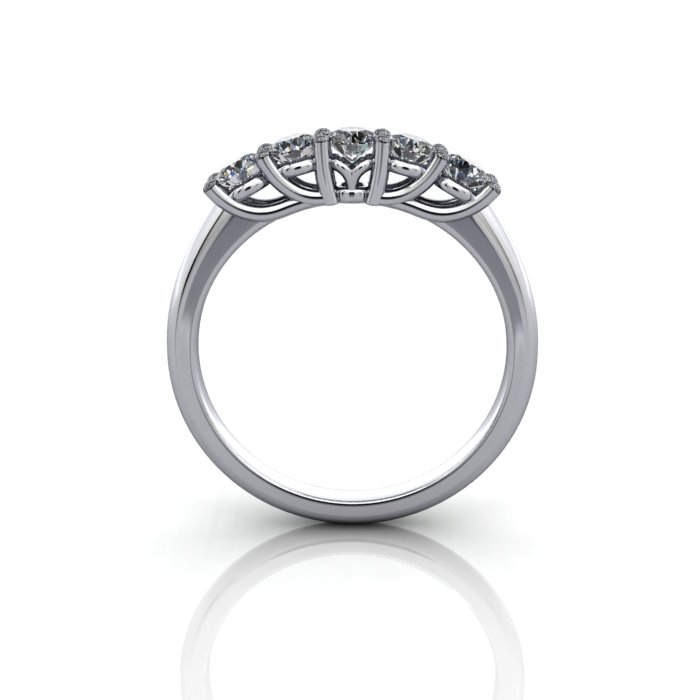 Round Brilliant Anniversary Diamond Ring White Gold RA1 TF