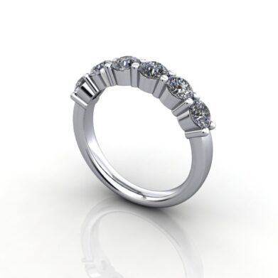 Round Brilliant Anniversary Diamond Ring Platinum RA2 3D