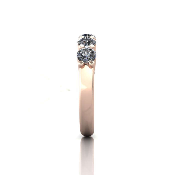 Round Brilliant Anniversary Diamond Ring Rose Gold RA2 SV