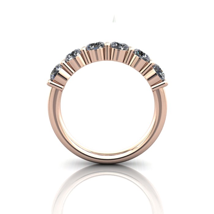 Round Brilliant Anniversary Diamond Ring Rose Gold RA2 TF