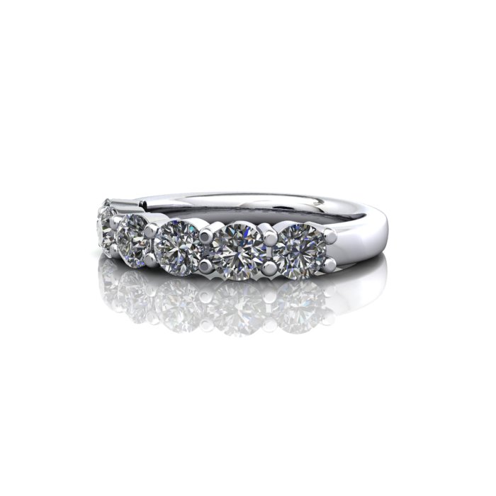 Round Brilliant Anniversary Diamond Ring White Gold RA2 LF
