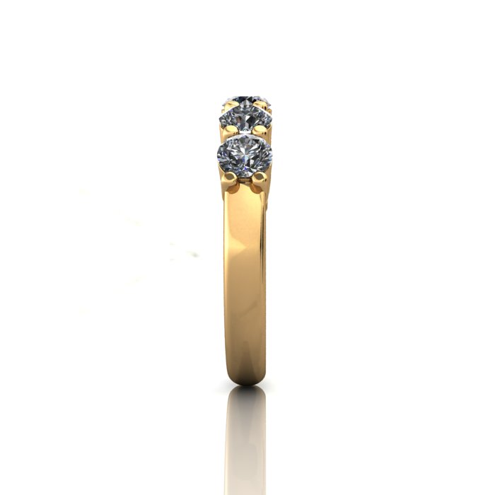 Round Brilliant Anniversary Diamond Ring Yellow Gold RA2 SV