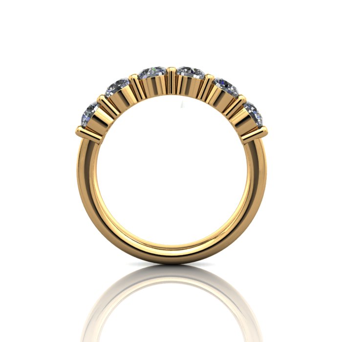 Round Brilliant Anniversary Diamond Ring Yellow Gold RA2 TF