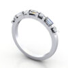 Thumb Round & Baguette Anniversary Diamond Ring Platinum RA3 3D