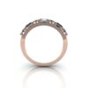 Round & Baguette Anniversary Diamond Ring Rose Gold RA3 TF