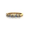 Round & Baguette Anniversary Diamond Ring Yellow Gold RA3 LF