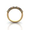 Round & Baguette Anniversary Diamond Ring Yellow Gold RA3 TF