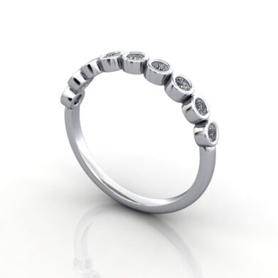 Round Brilliant Anniversary Diamond Ring Platinum RA4 3D