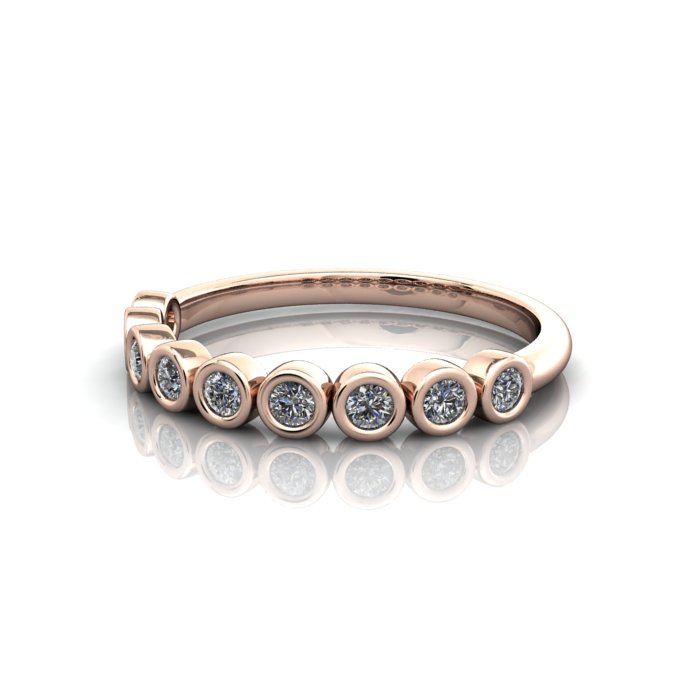 Round Brilliant Anniversary Diamond Ring Rose Gold RA4 LF