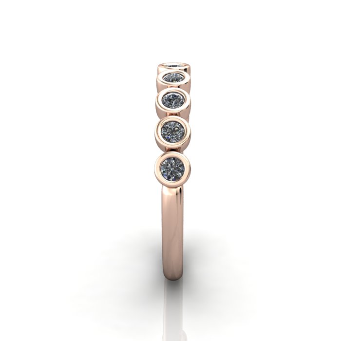 Round Brilliant Anniversary Diamond Ring Rose Gold RA4 SV