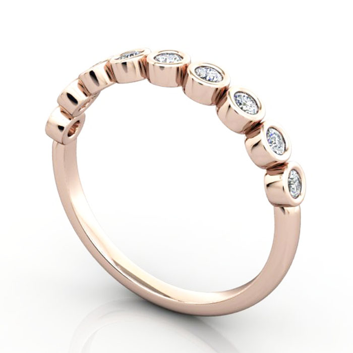 Thumb Round Brilliant Anniversary Diamond Ring Rose Gold RA4 3D