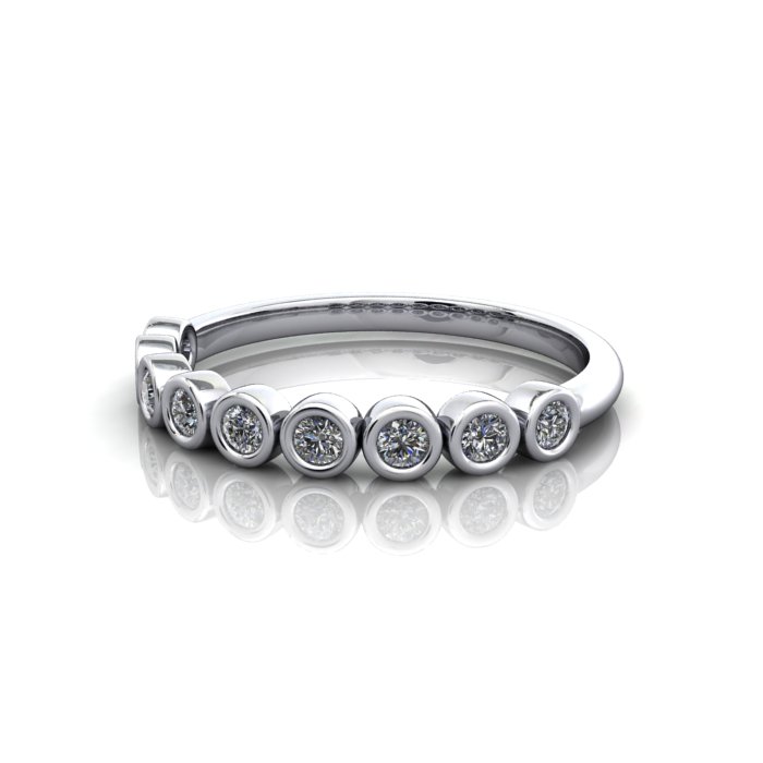 Round Brilliant Anniversary Diamond Ring White Gold RA4 LF