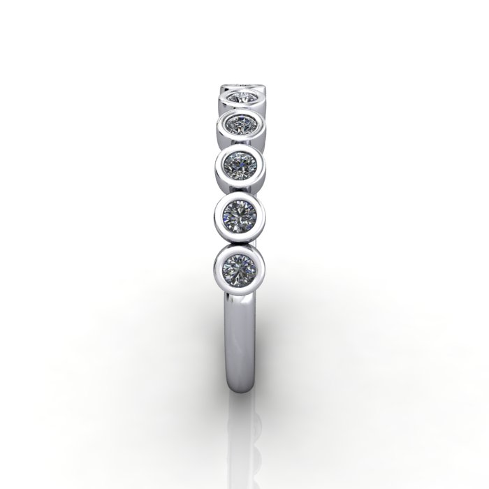 Round Brilliant Anniversary Diamond Ring White Gold RA4 SV