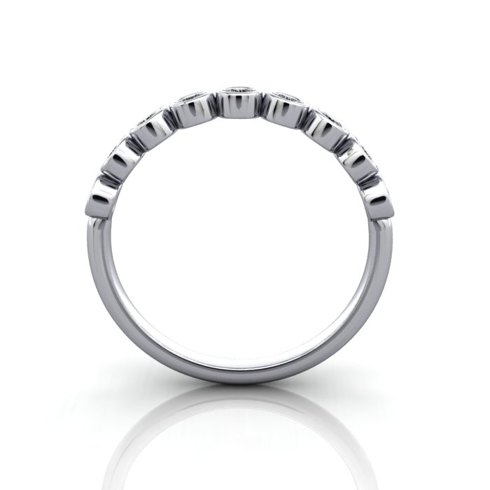 Round Brilliant Anniversary Diamond Ring White Gold RA4 TF