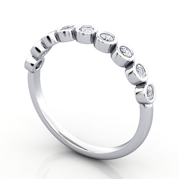 Thumb Round Brilliant Anniversary Diamond Ring White Gold RA4 3D