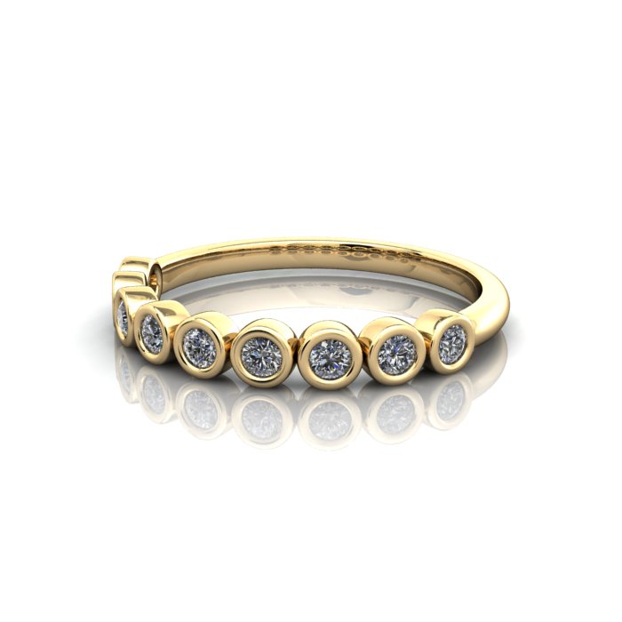 Round Brilliant Anniversary Diamond Ring Yellow Gold RA4 LF