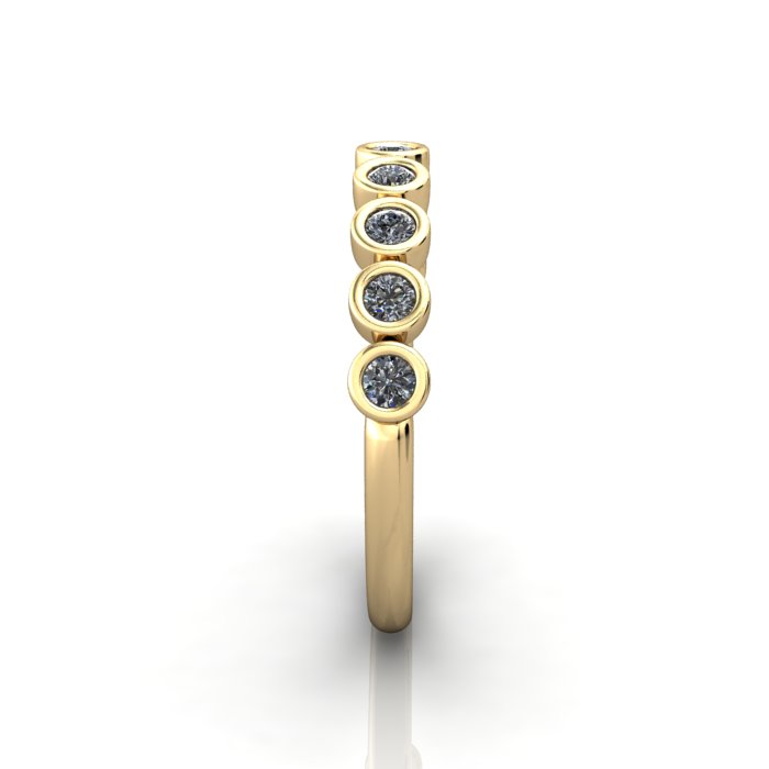 Round Brilliant Anniversary Diamond Ring Yellow Gold RA4 SV