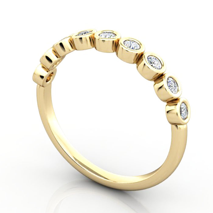 Thumb Round Brilliant Anniversary Diamond Ring Yellow Gold RA4 3D