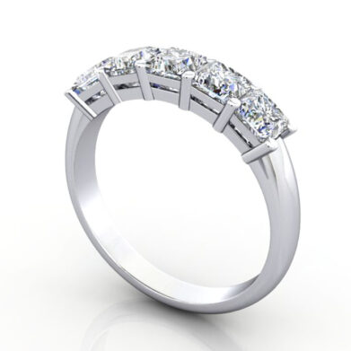 Thumb Princess Cut Anniversary Diamond Ring Platinum RA5 3D