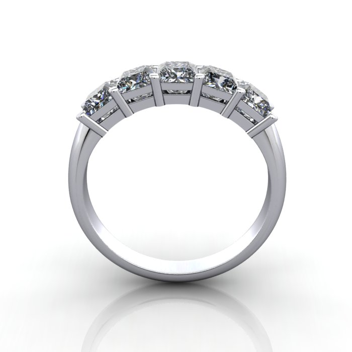 Princess Cut Anniversary Diamond Ring White Gold RA5 TF