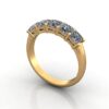 Princess Cut Anniversary Diamond Ring Yellow Gold RA5 3D