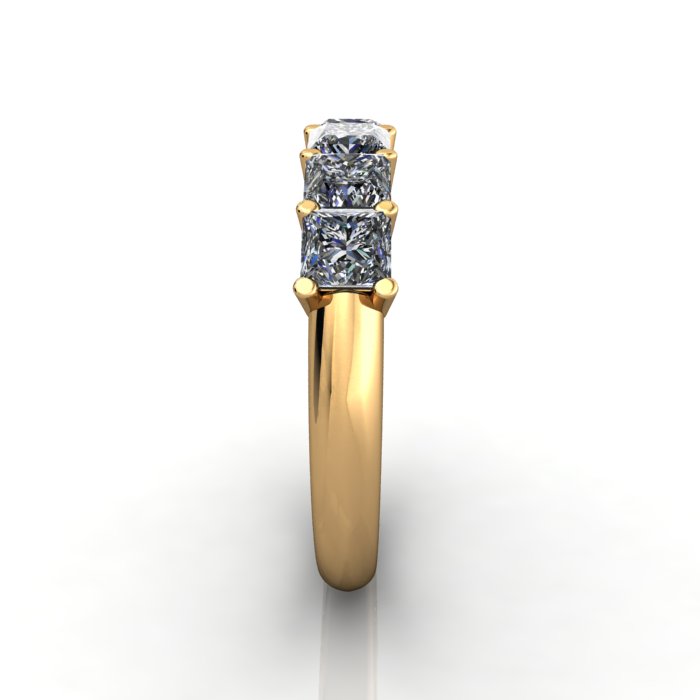Princess Cut Anniversary Diamond Ring Yellow Gold RA5 SV