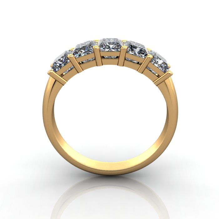 Princess Cut Anniversary Diamond Ring Yellow Gold RA5 TF