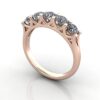 Round Brilliant Anniversary Diamond Ring Rose Gold RA6 3D
