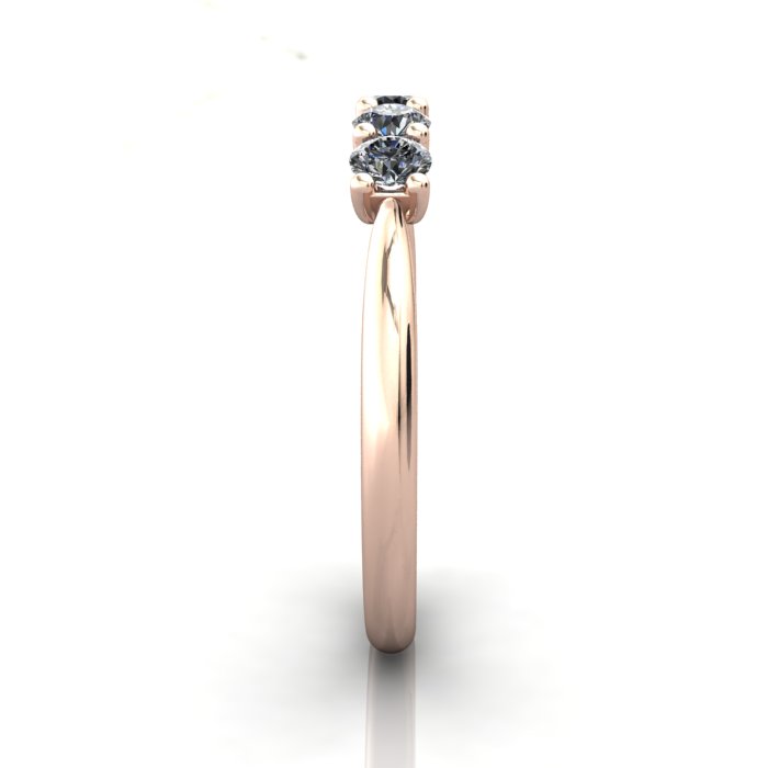Round Brilliant Anniversary Diamond Ring Rose Gold RA6 SV