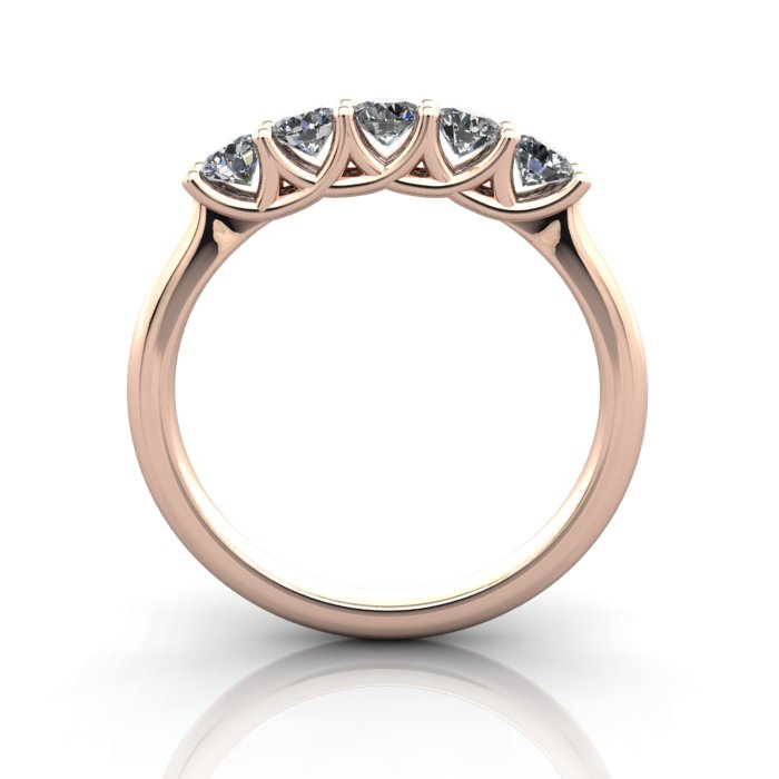 Round Brilliant Anniversary Diamond Ring Rose Gold RA6 TF