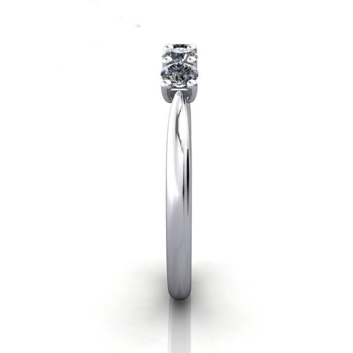 Round Brilliant Anniversary Diamond Ring White Gold RA6 SV