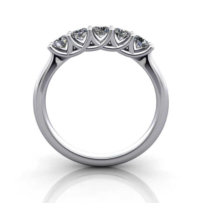 Round Brilliant Anniversary Diamond Ring White Gold RA6 TF